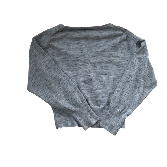 J. Crew Women’s Space-Dyed Deep V-Neck Henley Sweater Sz M Heater Gray Preppy - Picture 2 of 9